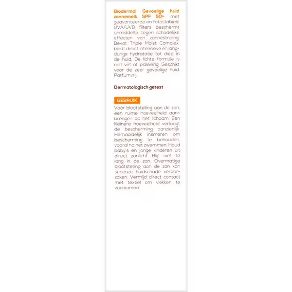Biodermal sončno mleko za občutljivo kožo z ZF50<br>200ml