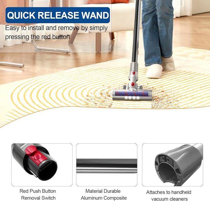 Verlengbuis - VUSZR - Compatibel met Dyson V7 V8 V10 V11 V15 - 73 cm - Zwart - Accessoire voor stofzuiger
