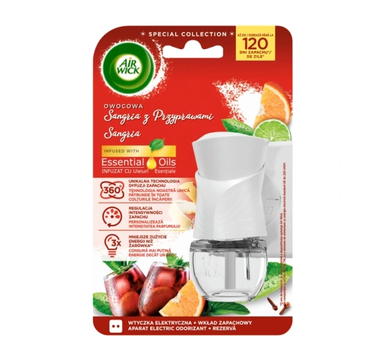 Air Wick zestaw elektryczny odświeżacz powietrza   wkład Owocowa Sangria 19 ml