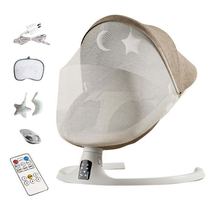 Electric Baby Swing - 5 Speeds - Electric Baby Rocking Chair with Remote Control and Mosquito Net