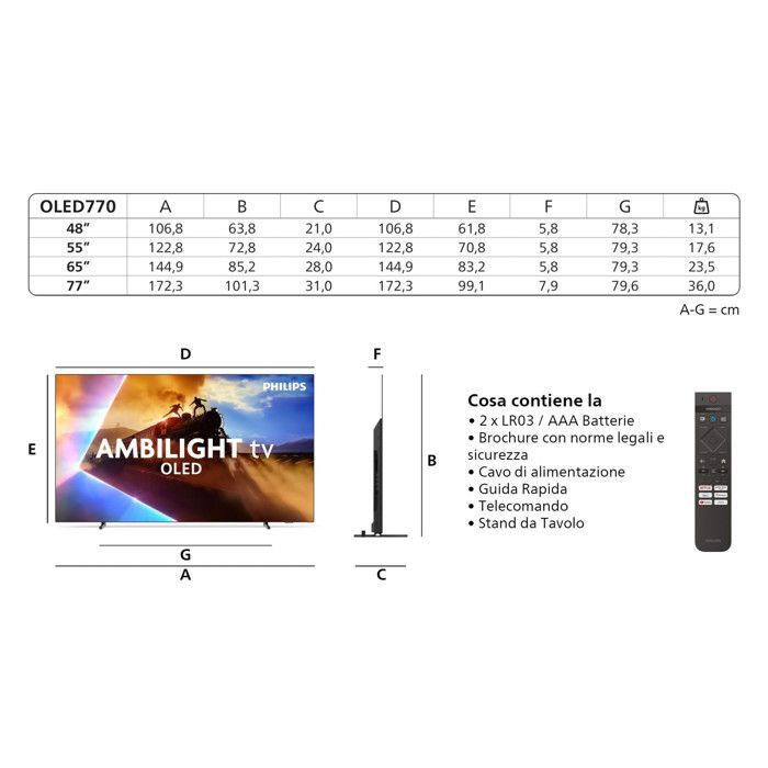 Televisor inteligente OLED 4K Philips 77OLED770 de 77