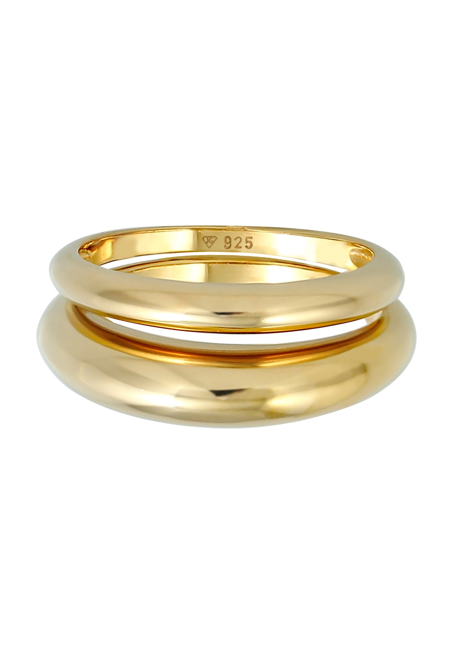 Elli PREMIUM Jeu de bagues pour femmes - Basic Chunky Trend Blogger en argent sterling 925