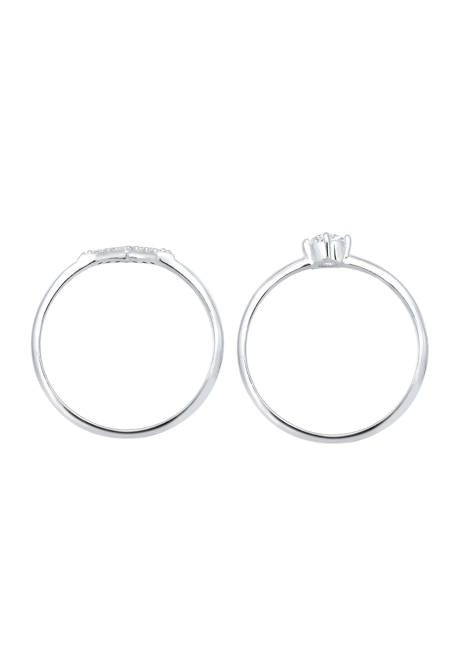 Elli Solitaire Triangle Géo Zirconia Cristaux de Zircone 925 Argent