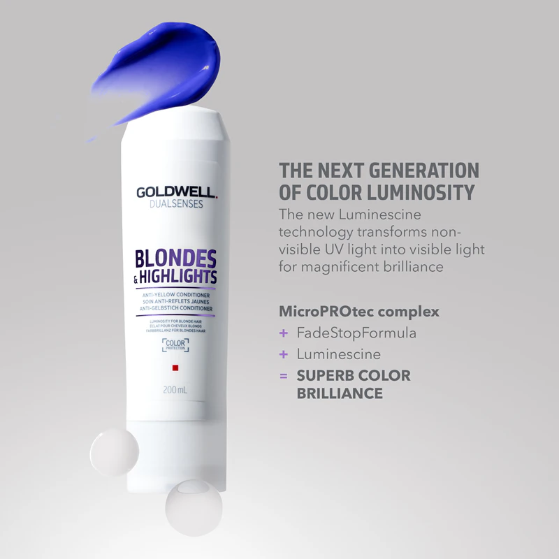 Goldwell Dualsenses Blondes & Highlights -hoitoaine vaaleille hiuksille, neutraloi keltaisia sävyjä