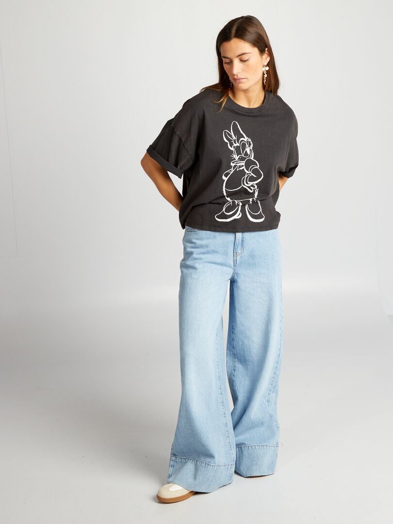 Camiseta de manga curta 'Paperina' - PRETA