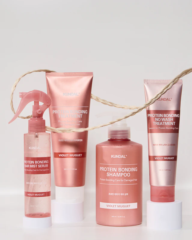 Tratamento KUNDAL Protein Bonding Care: cuidado completo para cabelos secos e danificados.