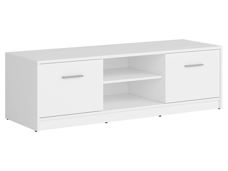 Szafka RTV Nepo Plus 138 cm z 2 drzwiami i półką biała