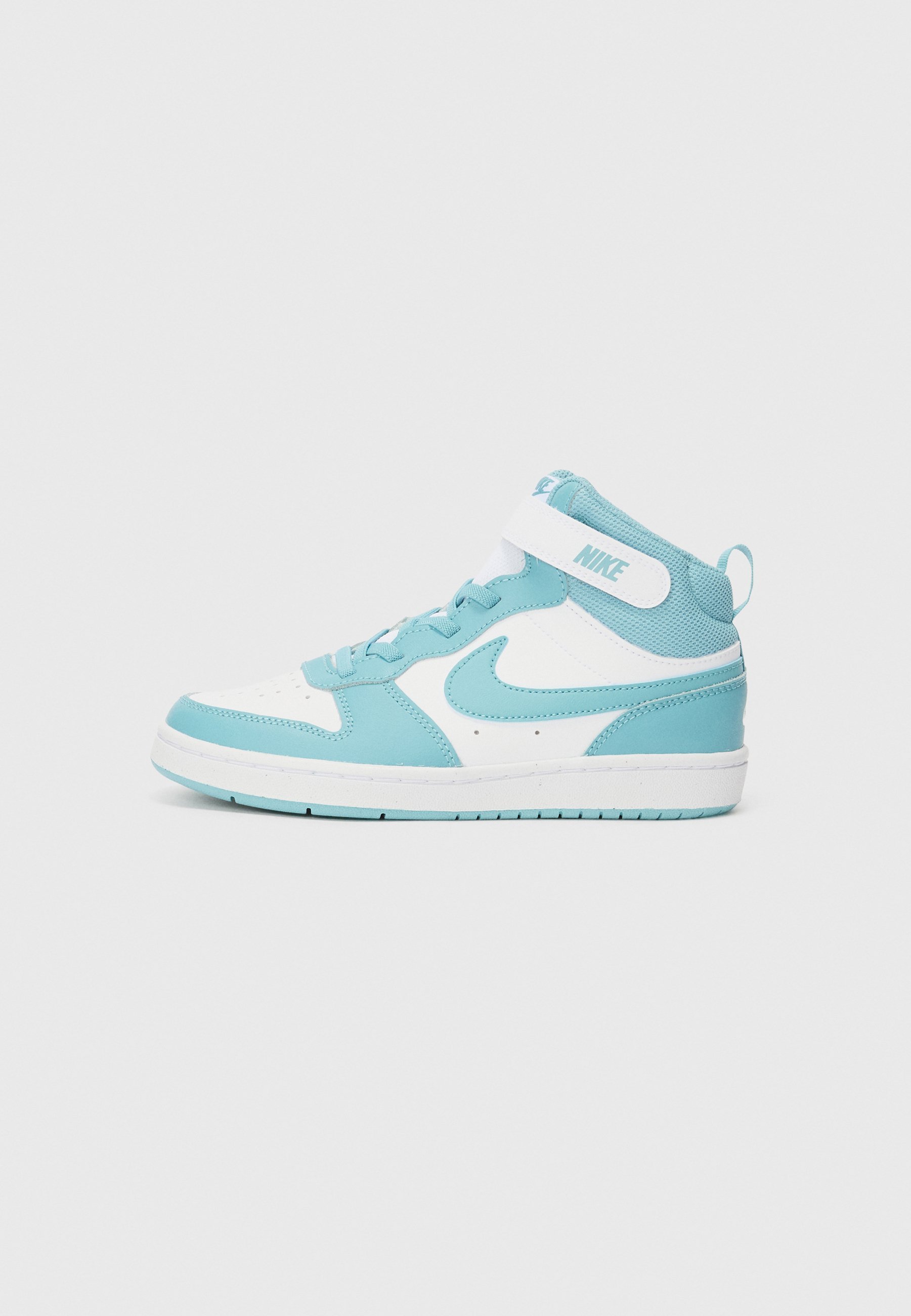 Nike Sportswear COURT BOROUGH MID UNISEX - Hoge sneakers - wit/denim turkoois
