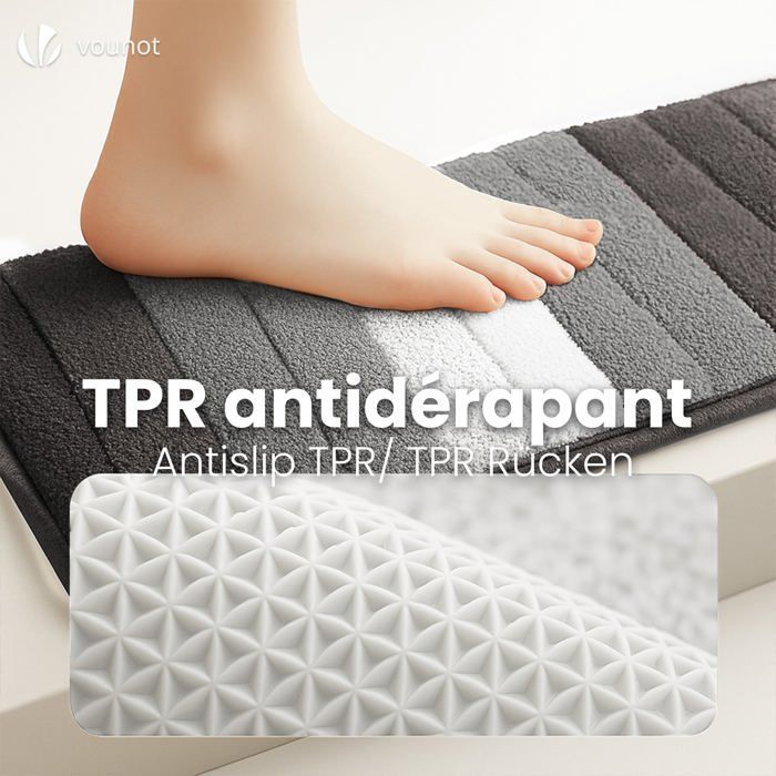 VOUNOT® Tapis de Bain Antidérapant microfibre motif dégradé 50x80cm gris