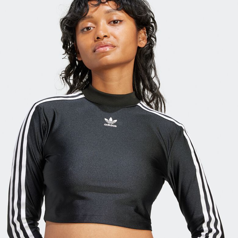 Langarm-Crop-Top mit 3 Streifen von adicolor