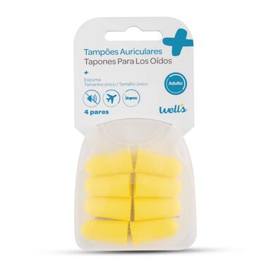 Tapones para los oídos de espuma Wells, 4 pares