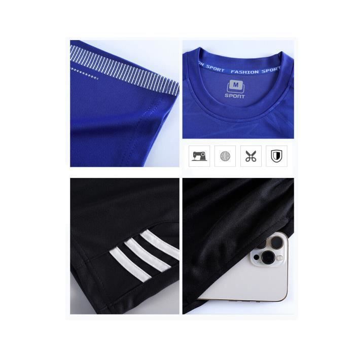 Conjunto deportivo para hombre - Secado rápido - Transpirable - Azul claro - Fitness - Manga corta