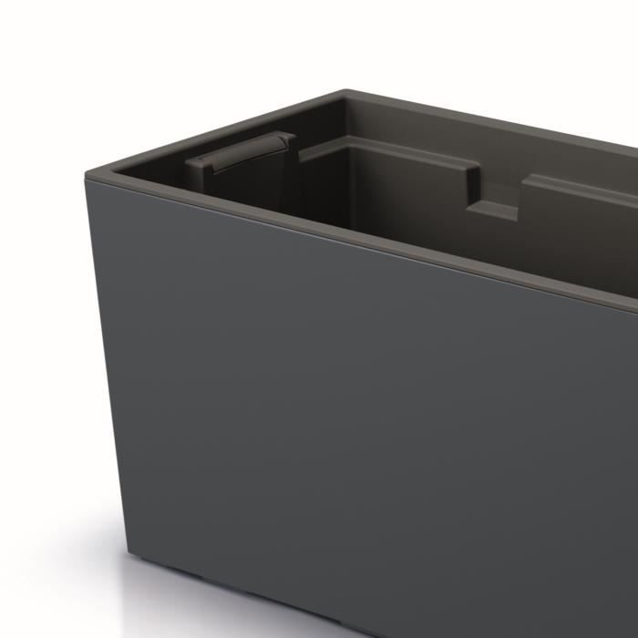 Maceta/jardinera de 77x24 cm, resistente a los rayos UV, para balcón, uso interior/exterior, color antracita.