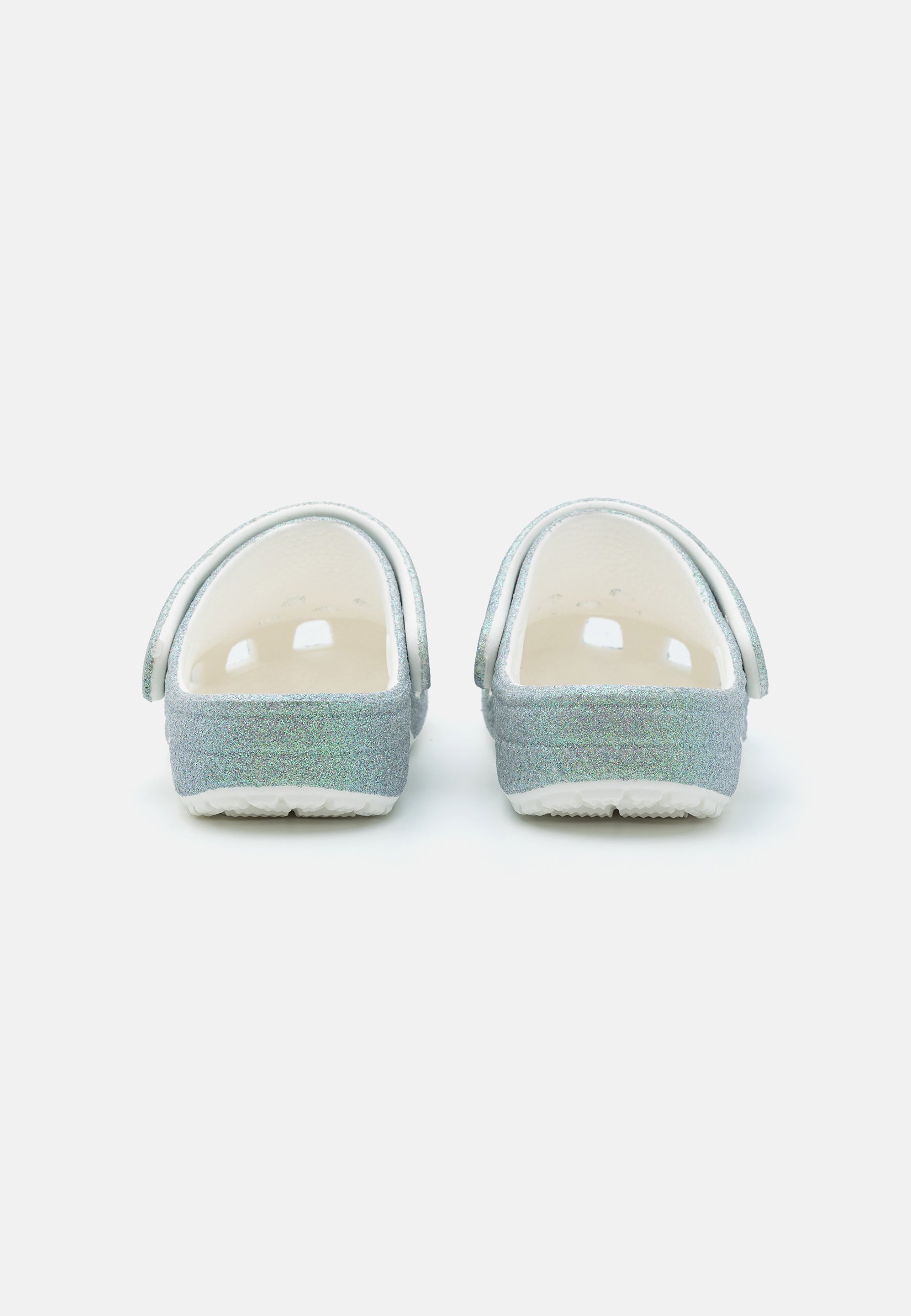 Crocs CLASSIC IRIDESCENT GLITTER - Mules - blanches