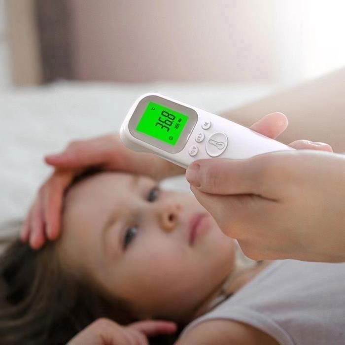 -Termometro frontale, Misurazione della temperatura frontale, Lettura del codice colore, Display LCD, Allarme febbre, Funzione di memoria delle etichette