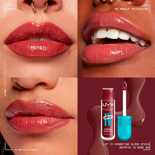 NYX Professional Makeup Lip IV 08 Drippin' In Rose Hydraterende lūpų blizgis