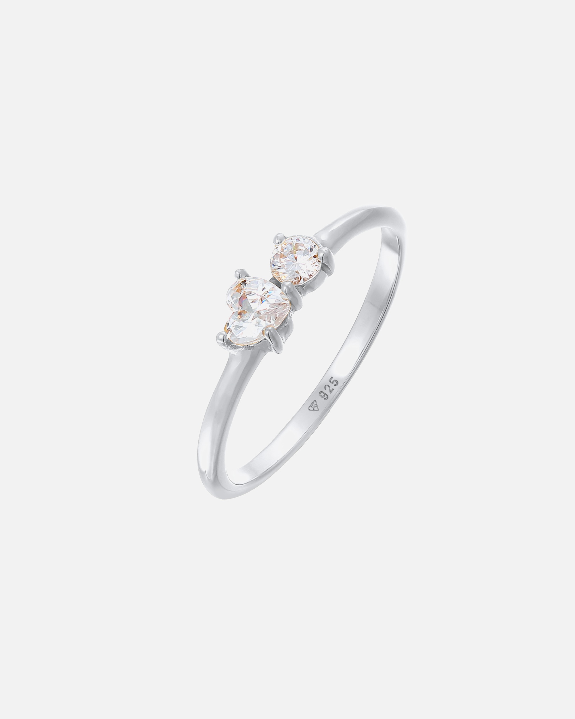 Elli Bague de fiançailles pour femmes Cœur avec cristaux zirconium en argent sterling 925