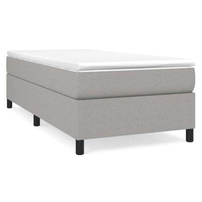 Base de cama - AKOZON - 100x200 cm - Tejido 100% poliéster - Gris claro - Soporte firme