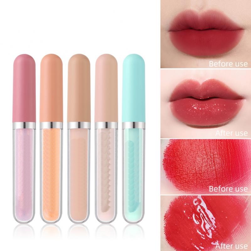 1 Rouge à lèvres liquide hydratant transparent pêche, huile à lèvres hydratante, brillant à lèvres naturel longue tenue, cosmétiques TSLM1