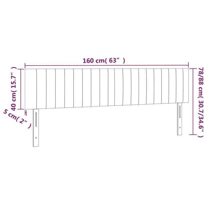 cabecero LED vidaXL para dormitorio, mueble de cama doble, accesorio para interior de cama, cabecero gris oscuro 3121857