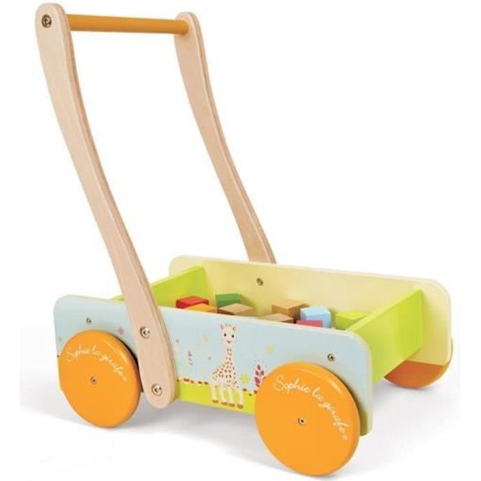 JANOD Walker - Sophie the Giraffe - 20 Wooden Cubes - Unisex - From 12 Months