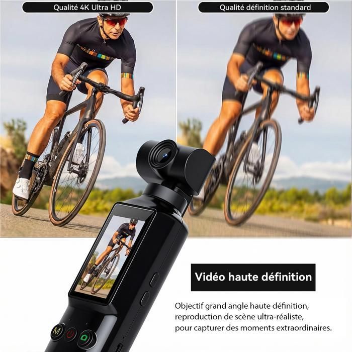 Cámara de acción AIMIUVEI 4K - Lente giratoria de 270° - WiFi/Pantalla de 1,99