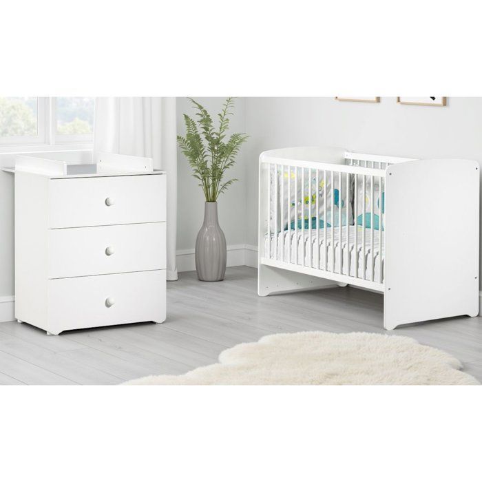 Baby cot - 120 x 60 cm - Babyprice Basic - White wood