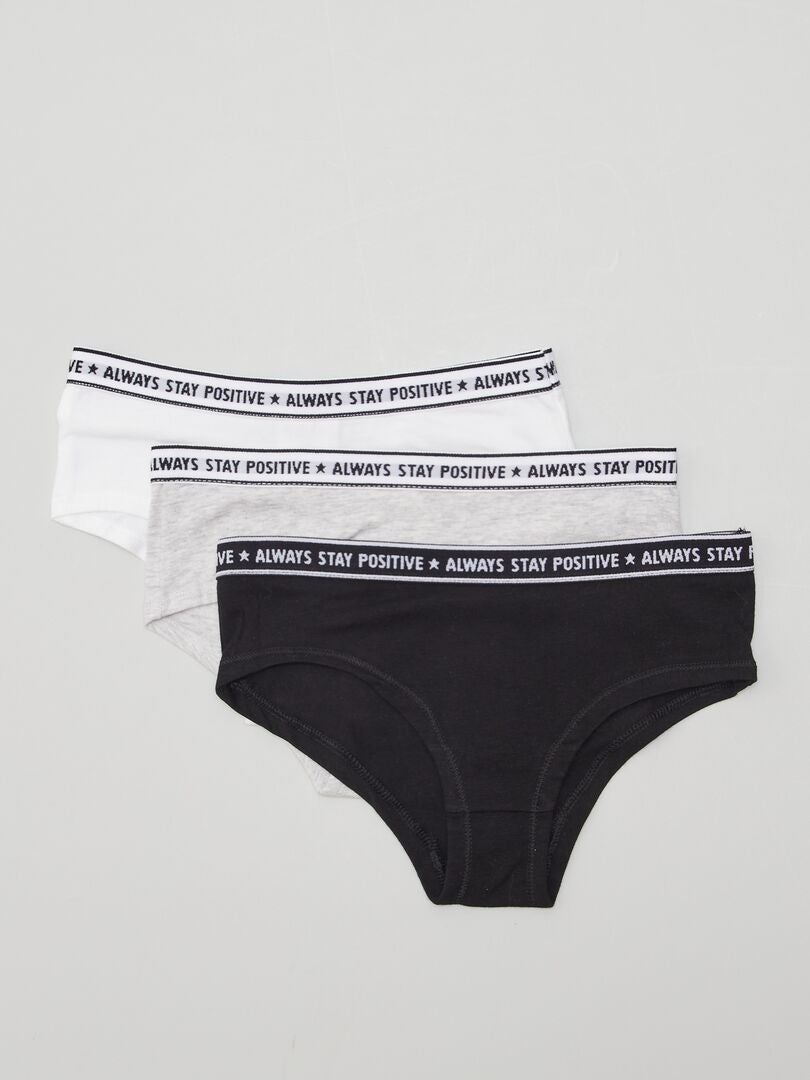 Conjunto de 3 pantalones culotte elásticos - NEGRO