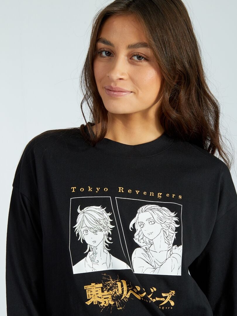 Pijama largo de 2 piezas de Tokyo Revengers - NEGRO