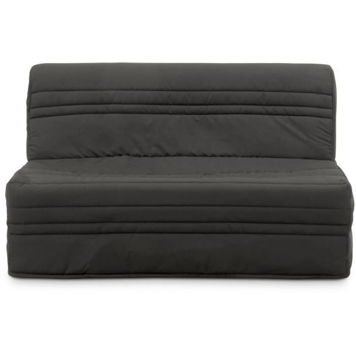 Sofá cama JOE BZ - Tapizado gris antracita - 3 plazas - Ancho 143 x Profundidad 97 cm - Superficie para dormir 140 x 190 cm