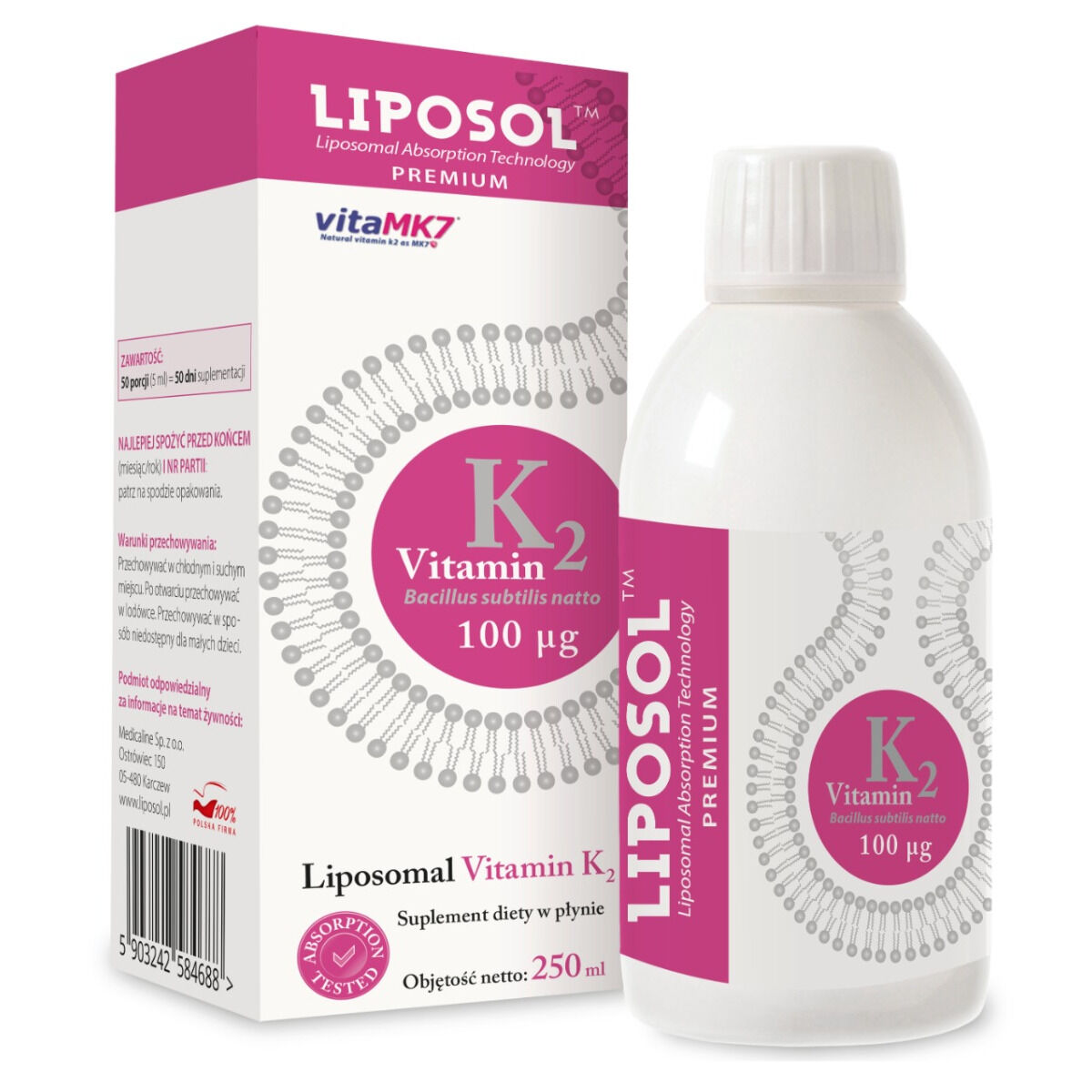 Aliness Liposol Liposomales Vitamin K2 (Vita MK7) 100 µg