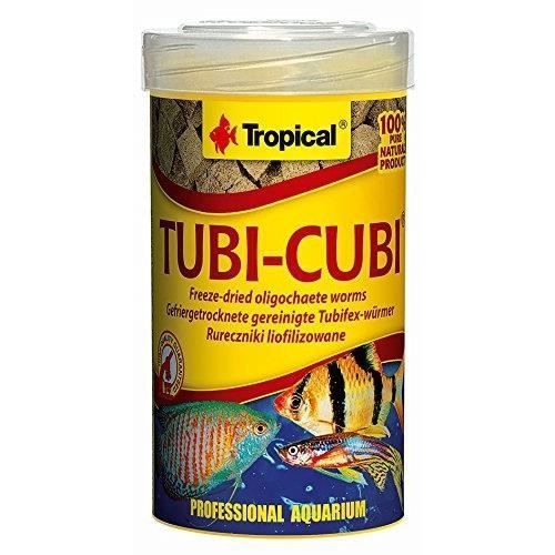 Mangime per pesci - TROPICALE - TUBI CUBI - Liofilizzato 100% naturale - Ricco di proteine - Meno di 1 kg