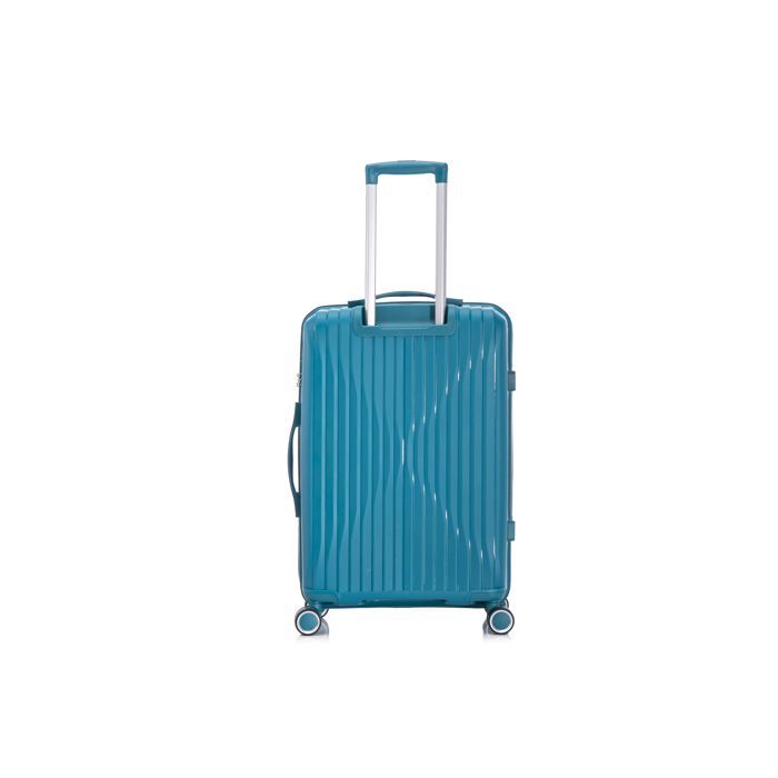 Valigia da cabina 55x35x25 cm in polipropilene infrangibile | Valigia CELIMS SkyCruiser | Lucchetto TSA | 8 ruote a 360° | Blu