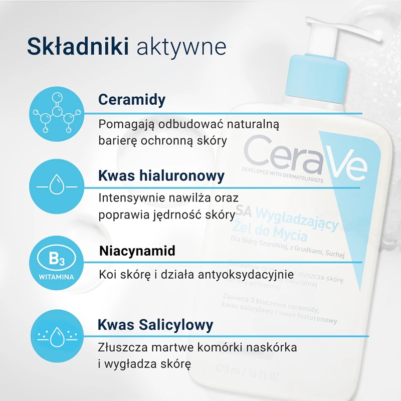 CeraVe Cleansers SA Smoothing Cleanser attīrošs un mīkstinošs gels sausai ādai
