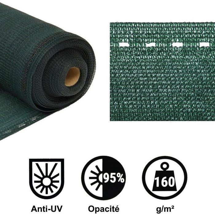 GT GARDEN - Schermo frangivista verde, 160 g/m² - 2 x 25 metri