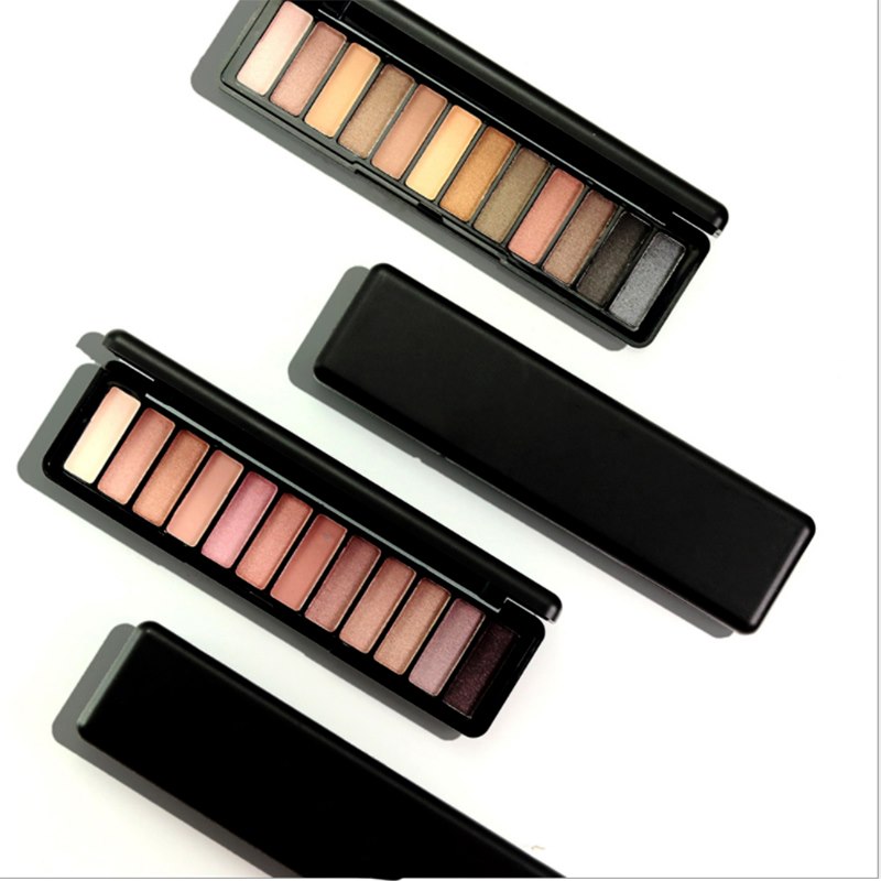 Paleta de sombras de ojos Pro de 12 colores, con brillo, mate, pigmentadas y fáciles de difuminar, tonos nude diamante, paleta de sombras de ojos naturales.