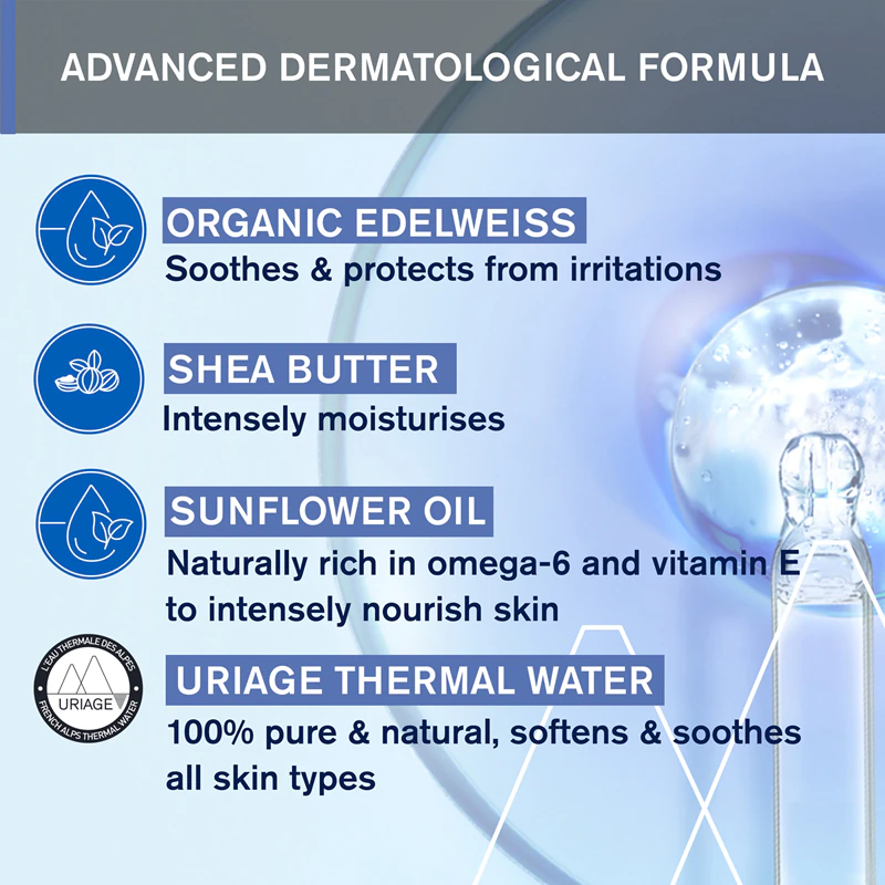 Uriage Bébé 1st Creme de Limpeza Sólido, sabonete cremoso para pele delicada e macia.