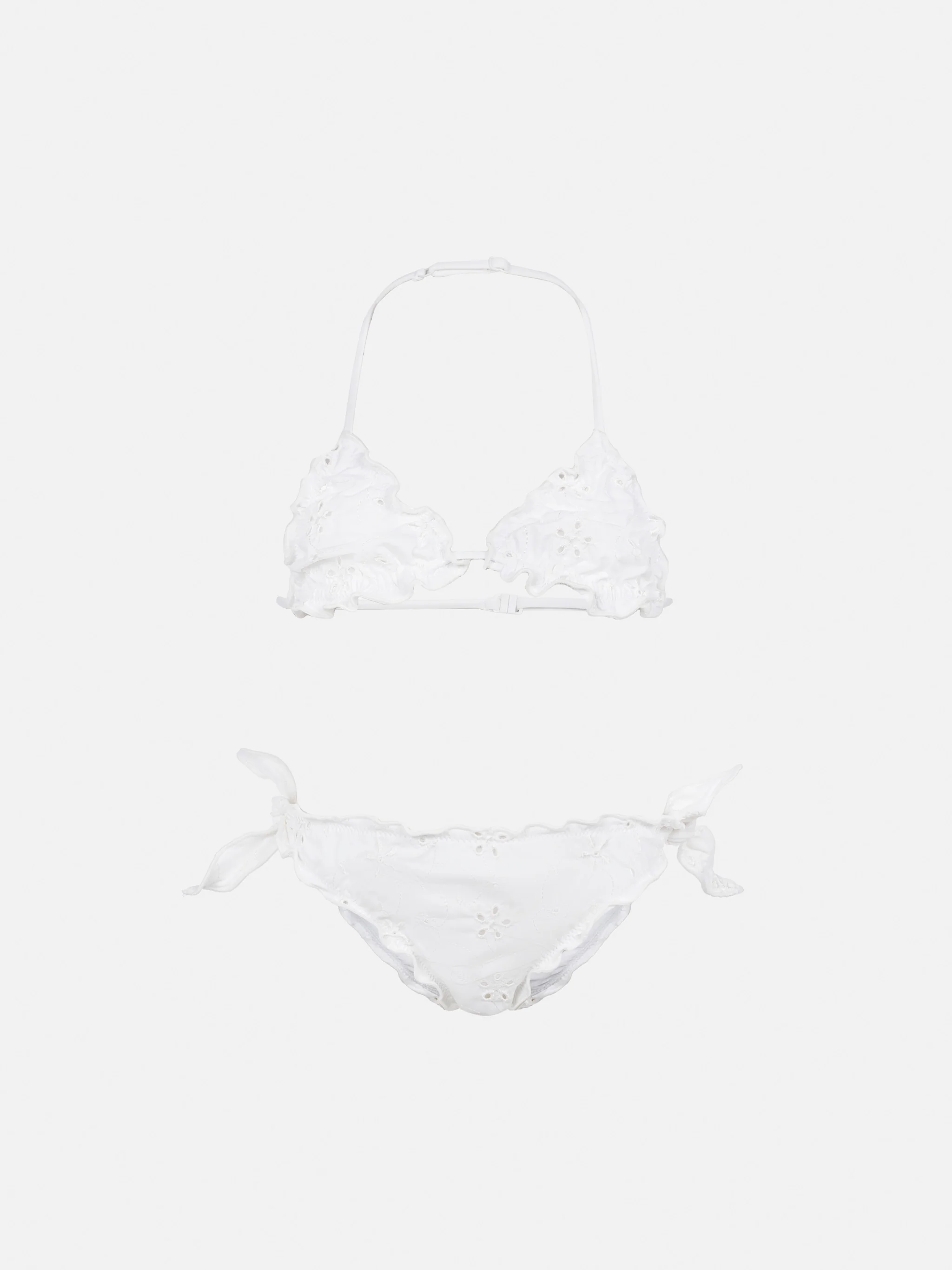Bikini Cris a triangle in pizzo Sangallo di cotone