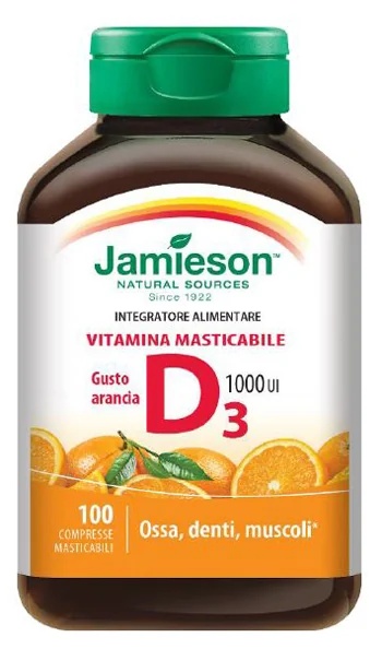 JAMIESON Jamieson Vitamine D Kauwtabletten Sinaasappelsmaak 100 Immuunsysteem, Botten en Spieren