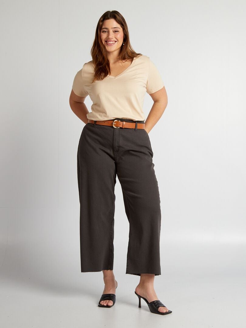 Jeans met hoge taille en losse pasvorm - zwart
