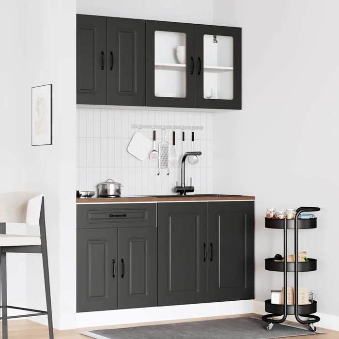 vidaXL Kalmar 4-Piece Kitchen Cabinet Set, Engineered Wood, Cabinet Set, Storage Shelf, Cupboard, 3314852