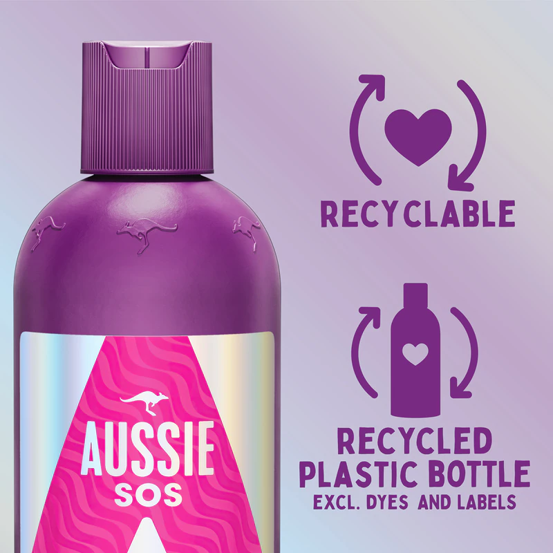 Shampoo Aussie SOS Repair & Revive: Shampoo nutritivo para cabelos e couro cabeludo cansados.