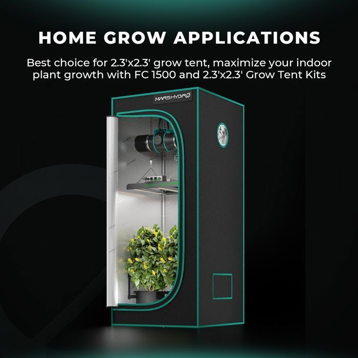 Verbeterde MARS HYDRO FC EVO 1500 150W dimbare LED-kweeklamp Samsung LM301H EVO voor kweektenten van 70x70 cm