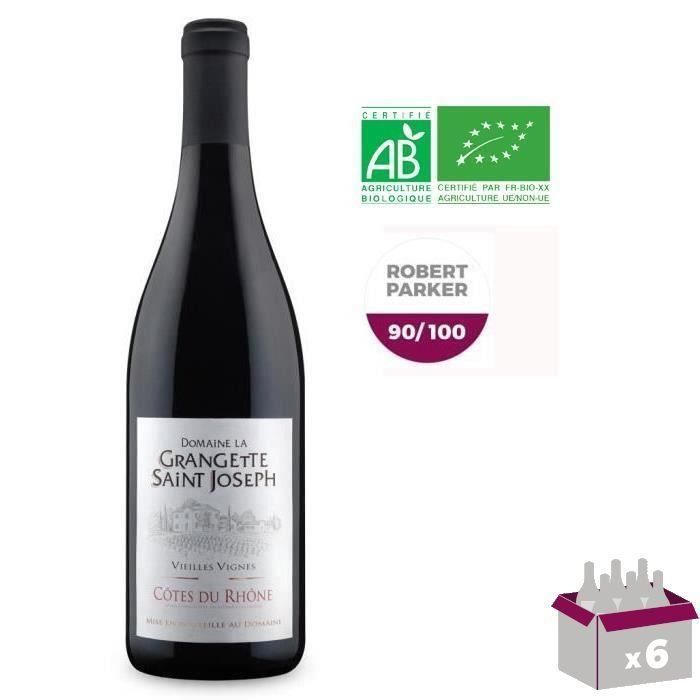 Domaine la Grangette Saint-Joseph - AOC Côtes du Rhône - Vino Tinto Ródano Ecológico x6