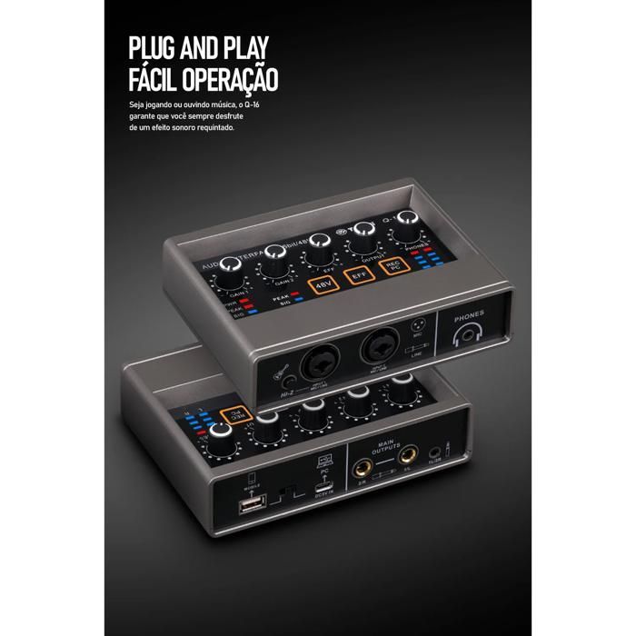 Mezclador de audio - RNCYN - Q-16 - 48 kHz - Interfaz de monitorización - Grabación en directo - Tarjeta de sonido