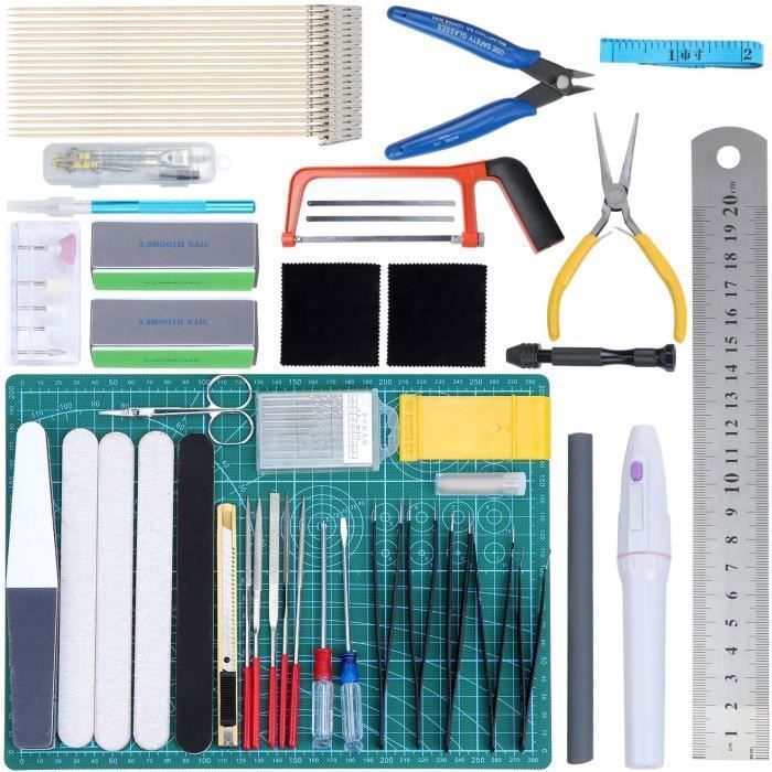 Kit de ferramentas para modelismo Gundam com 64 peças, ferramentas para montagem e reparo de modelos, kit de acessórios para modelismo