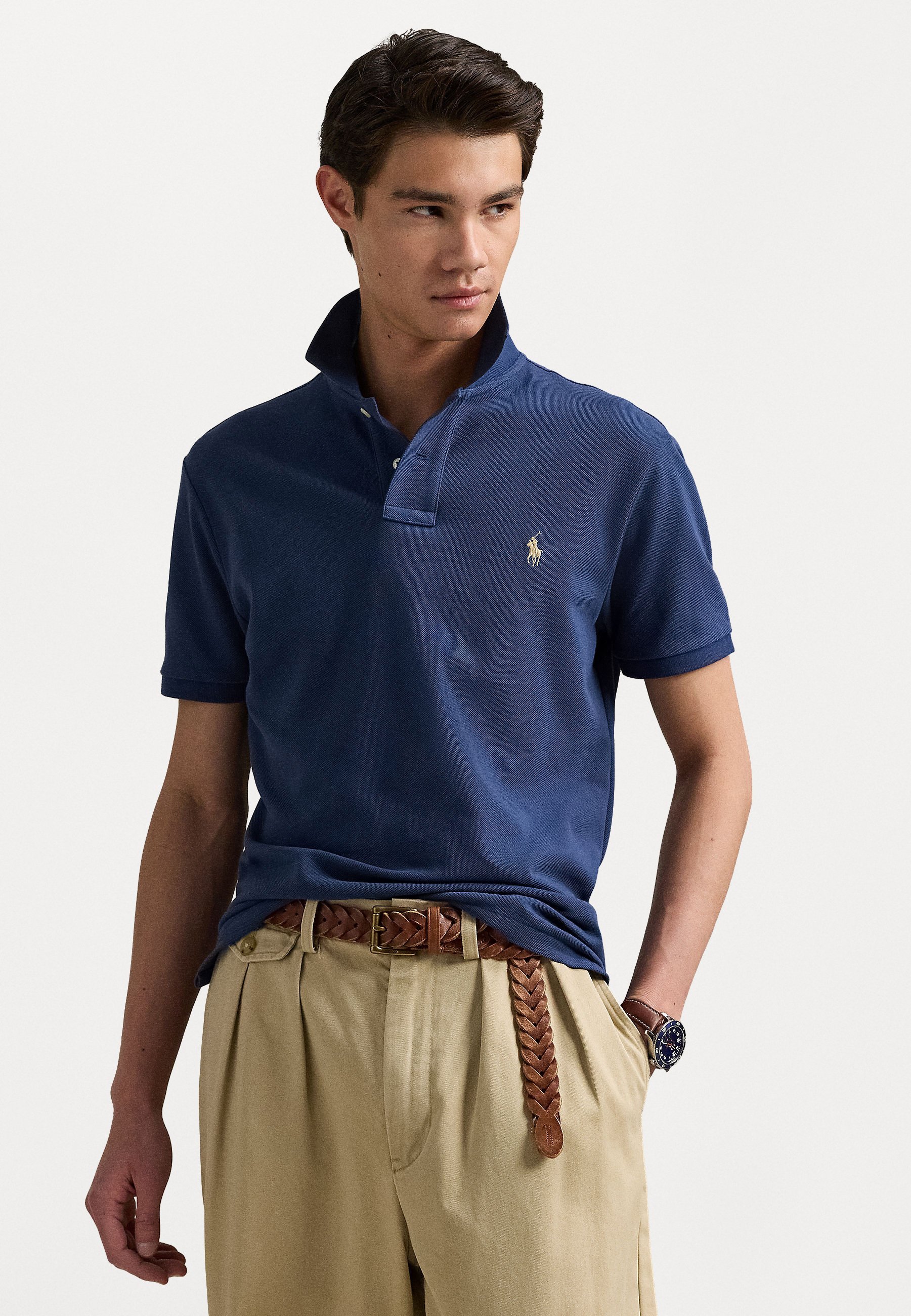 THE ICONIC MESH POLO SHIRT - Polokošile - rustic navy