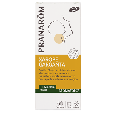 Pranarôm Xarope Garganta Aromaforce Xarope Acalma e Suaviza Ravintsara e Mel 150 ml 150 ml