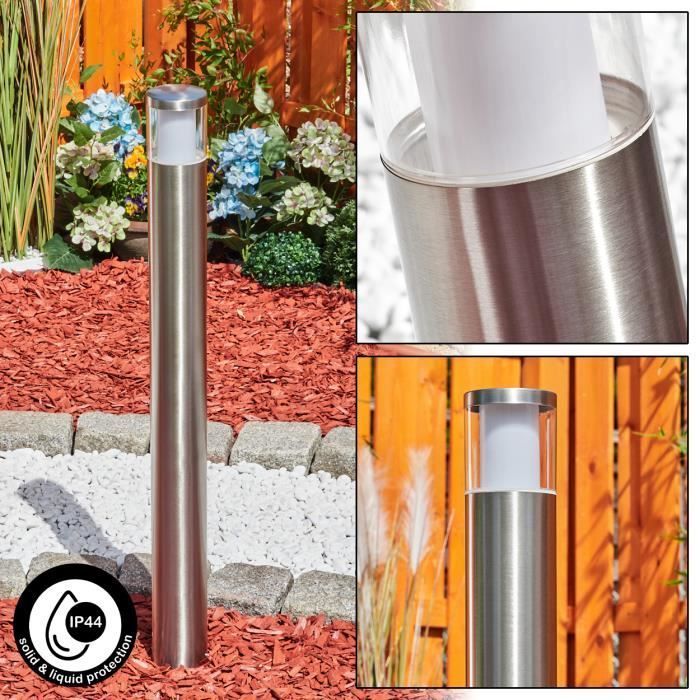 Lámpara de pie LED para exteriores - HOFSTEIN - Cesclans - Níquel mate/Blanco - 106 cm - IP44