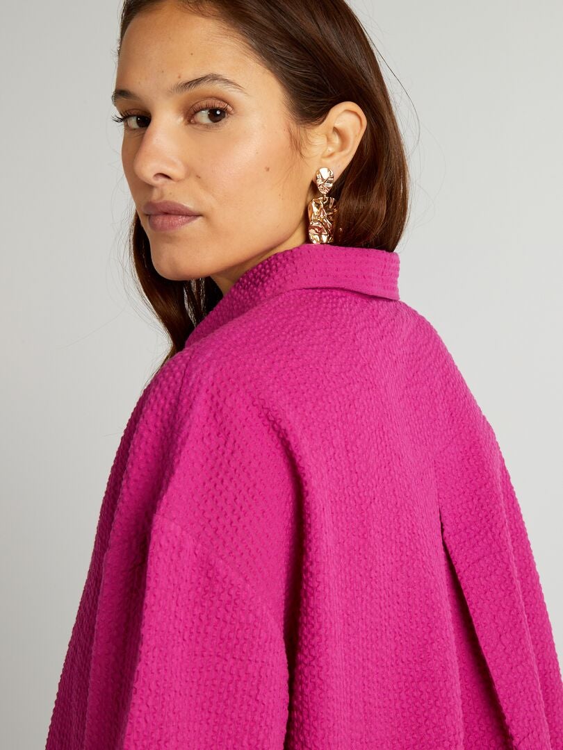Kort shirt met verlaagde schouders - ROZE